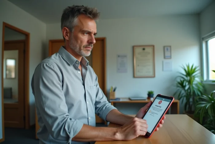 Administrateur scolaire consultant un message d'erreur d'authentification sur le webmail Convergence de Lyon depuis une tablette