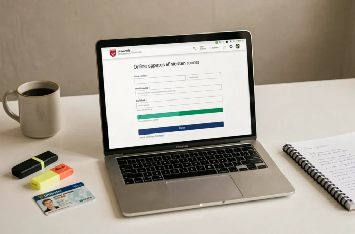 Écran d'ordinateur affichant le portail eCandidat UPEC avec des documents de candidature universitaire